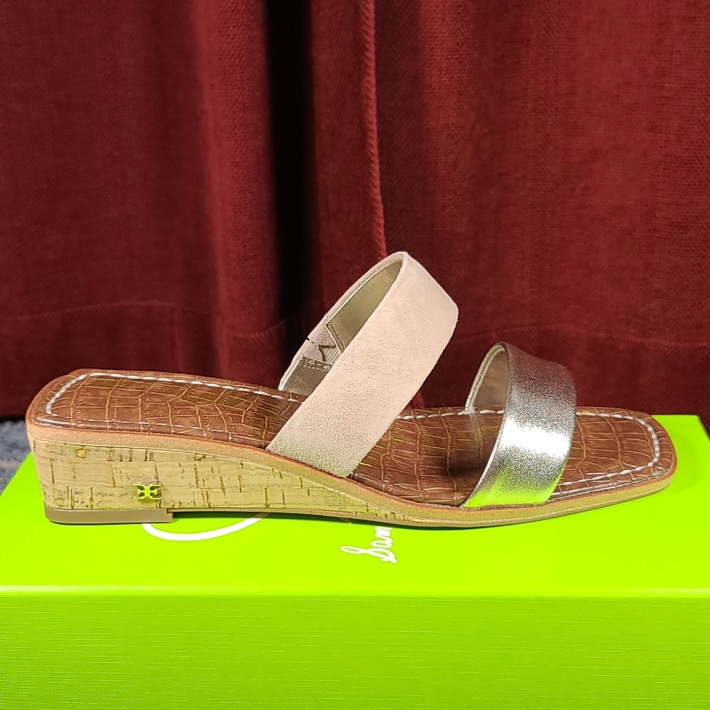 Sam Edelman Vena Gold & Beige leather/Suede